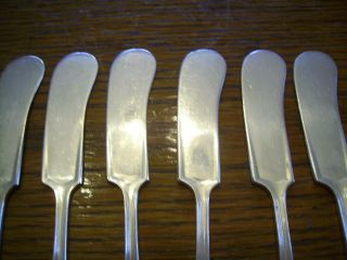 6 Rogers 1914 Ashland Individual Butter Spreader Knives Is Silverplate Flatware photo