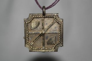 Antique Tribal Ashanti Cast Bronze Necklace Pendant Talisman photo