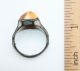Ancient Medieval Bronze Finger Ring With Amber Inlay (ocr02) South Italian photo 3