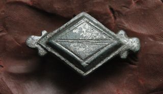 L6 Ancient Roman Bronze Fibula & Brooch Silver Plate D=48x27x15mm 4.  5g Quality photo