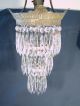 Antique C.  1920 1 Light 75,  Crystal Prisms Water Fall Chandelier Victorian Style Chandeliers, Fixtures, Sconces photo 2