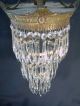 Antique C.  1920 1 Light 75,  Crystal Prisms Water Fall Chandelier Victorian Style Chandeliers, Fixtures, Sconces photo 3