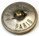 Antique Brass Button Detailed Greyhound Door Hinge W/ Wood Grain - Paris Back Buttons photo 1
