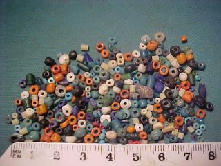 200,  Small Roman Beads Of Glass,  Lapis Lazuli Coral Etc.  Circa 100 - 400 Ad. photo