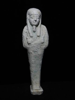 Zurqieh - Ancient Egyptian Faience Ushabti,  600 B.  C photo