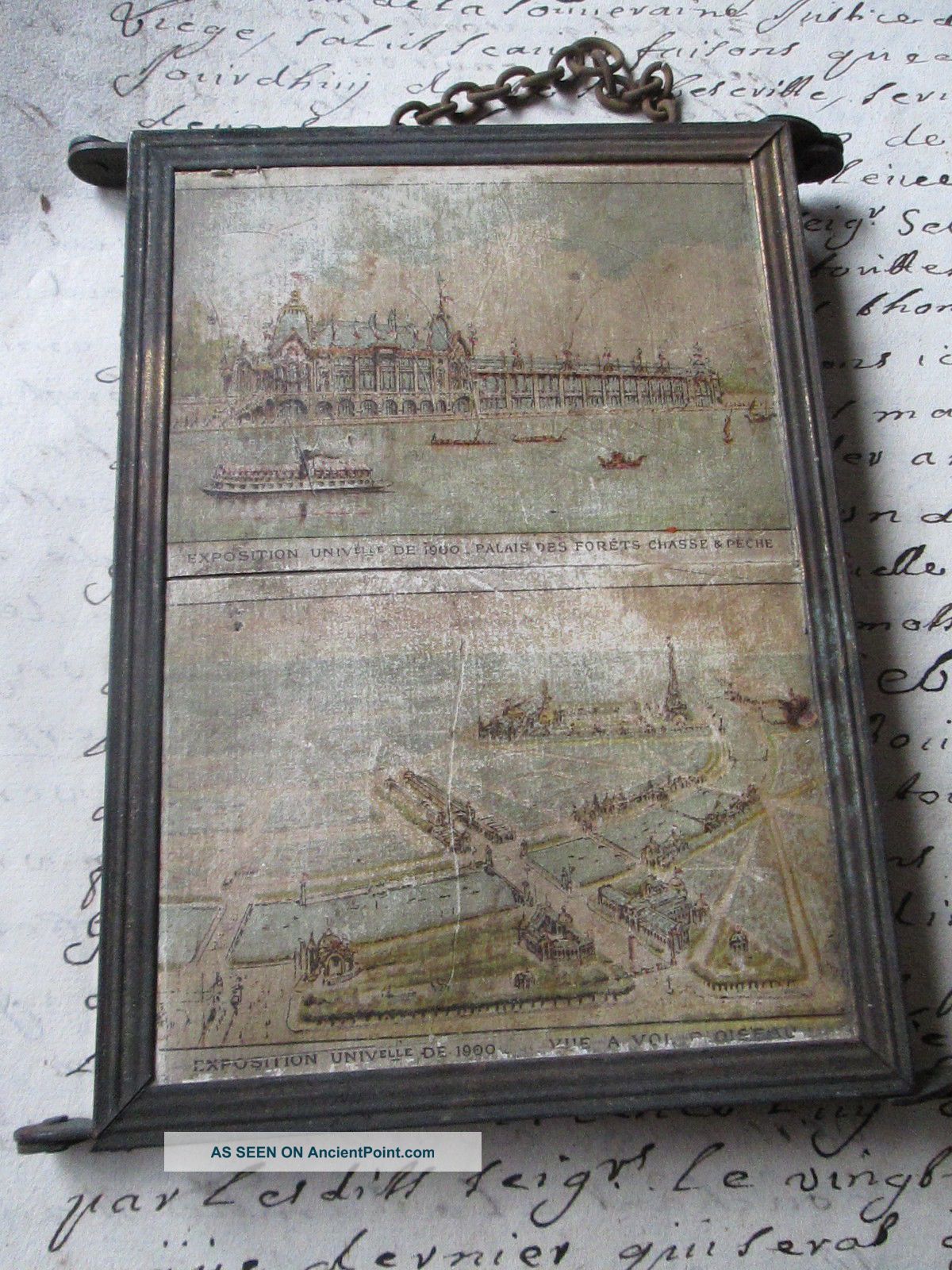 Antique Art Nouveau Triple Folding Brass Frame Exposition Univelle De 1900 - Paris Art Nouveau photo