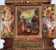 Carved Wooden Altarpiece Painting Sacred Family,  Peru - Cusco Colonial Barroque Latin American photo 3