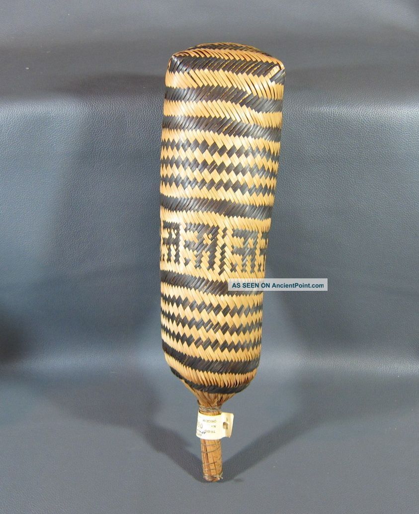 Rare Amazon Indian Woven Basket Rattle - 