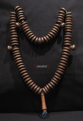 Old Large Chaplet - Tasbih - Cedar Wood Beads - North Morocco photo