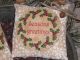 2 Primitive Christmas Holiday Greeting Pillows Bowl Fillers Ornies Ornaments Primitives photo 1