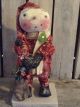 Primitive Grungy Snowman With Stocking Christmas Doll Primitives photo 2