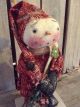 Primitive Grungy Snowman With Stocking Christmas Doll Primitives photo 7