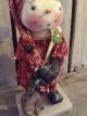 Primitive Grungy Snowman With Stocking Christmas Doll Primitives photo 8