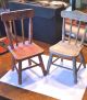 2 Miniature Painted Wood Chairs Turned Wood Great Detail Primitive Antique Decor 1900-1950 photo 1