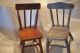 2 Miniature Painted Wood Chairs Turned Wood Great Detail Primitive Antique Decor 1900-1950 photo 4