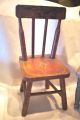 2 Miniature Painted Wood Chairs Turned Wood Great Detail Primitive Antique Decor 1900-1950 photo 5