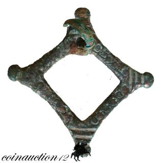 Intact Celtic Bronze Pendant 300 - 100 Bc photo
