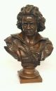 19th Century Bronze Bust Of Ludwig Van Beethoven Signed Founder Mark Metalware photo 1