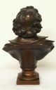 19th Century Bronze Bust Of Ludwig Van Beethoven Signed Founder Mark Metalware photo 3