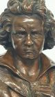 19th Century Bronze Bust Of Ludwig Van Beethoven Signed Founder Mark Metalware photo 5