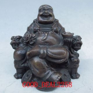 Chinese Bronze Maitreya Buddha Statue photo