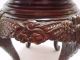 Vintage Antique Short Carved Walnut Round 3 Leg Plant Stand Accent Table (r8 - 9) 1900-1950 photo 1