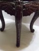 Vintage Antique Short Carved Walnut Round 3 Leg Plant Stand Accent Table (r8 - 9) 1900-1950 photo 2