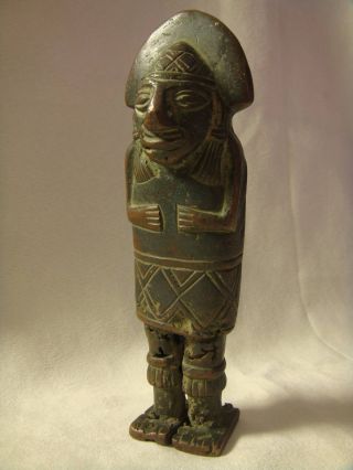 Large Inca Biface / Two - Faced Copper Effigy - With - Unique Piece photo