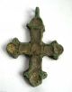 Circa.  1000 - 11 A.  D British Found Medieval Period Bronze Enamel Cross Pendant British photo 1
