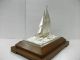 The Sailboat Of Silver Of The Most Wonderful Japan.  2masts.  A Japanese Antique. Other Antique Sterling Silver photo 1
