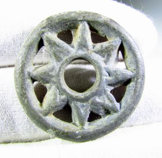 Ancient Roman Bronze Pendant - Sun Symbol - Wearable Artifact - Ef95 photo