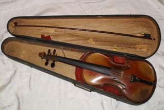 Antique Stainer Violin W/case & Bow Inlaid Mop Flower photo