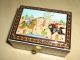Vintage Persian Khatam Marquetry Jewelry/trinket Box Wooden Inlaid Hand Painted Middle East photo 9