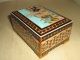 Vintage Persian Khatam Marquetry Jewelry/trinket Box Wooden Inlaid Hand Painted Middle East photo 5