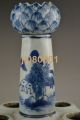 Collectible China Handwork Porcelain Carving 6 Top Painting War Big Vase Vases photo 6