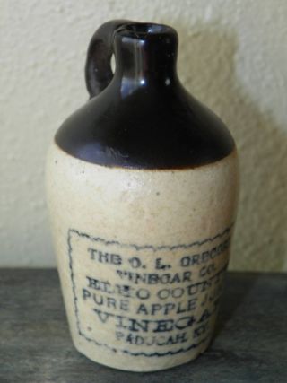 Miniature Stoneware Jug Advertising Paducah Ky Apple Vinegar photo