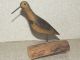 American Folk Art Hand Carved Shorebird Decoy Paint On Driftwood,  Signed Primitives photo 2