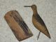 American Folk Art Hand Carved Shorebird Decoy Paint On Driftwood,  Signed Primitives photo 3