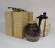 F753: Real Japanese Oldest Seto Pottery Ware Tea Caddy Over 300 Years Ago Tea Caddies photo 8