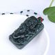Hand - Carved Natural Green Hetian Jade Pendant And Necklace W Dragon @19 Other Antique Chinese Statues photo 1