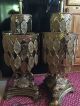 2 Vintage Large Heavy Regal Metal Fringe Ornate Gild Table Lamps - Gold Lamps photo 8