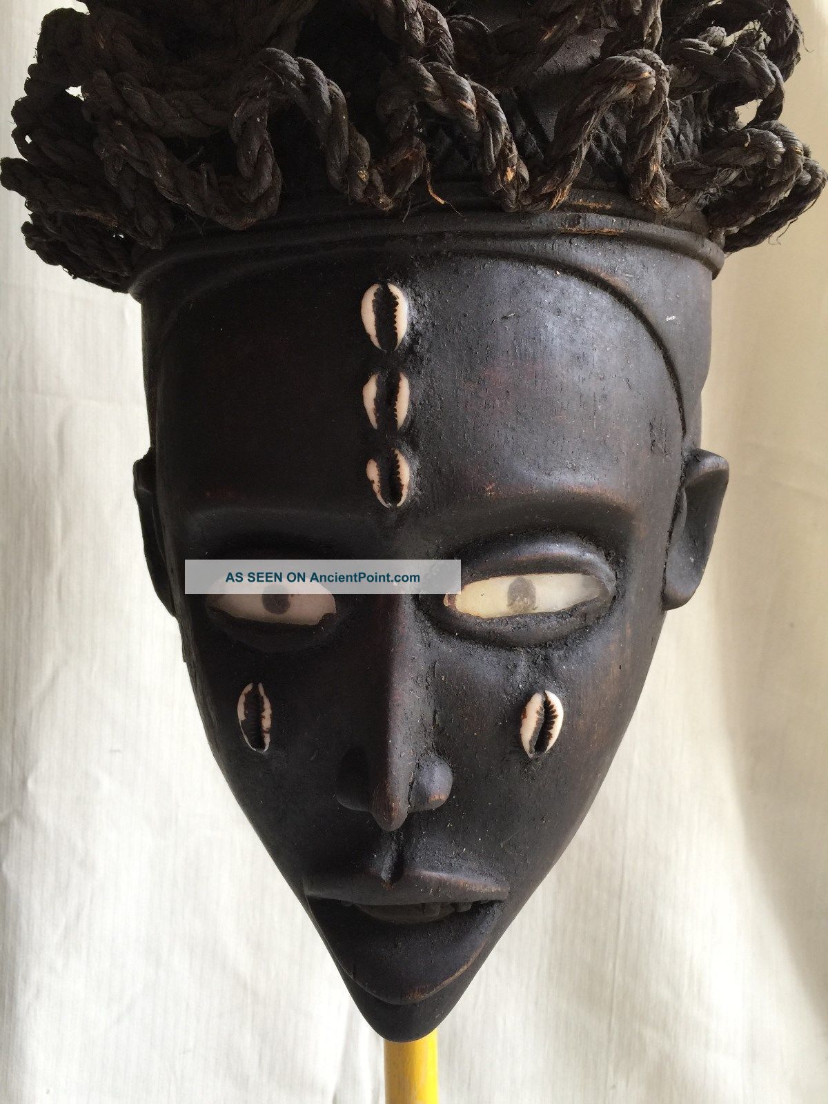 Yombe Witch Doctor Mask With Vulture Feathers Authentic Congo Palo Mayombe Sculptures & Statues photo