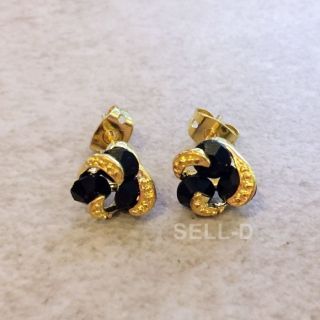 Antique Stone Stud Earrings Early Victorian Onyx Quartz Gold Filled Old Vintage photo