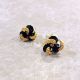Antique Stone Stud Earrings Early Victorian Onyx Quartz Gold Filled Old Vintage Victorian photo 1