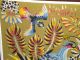 1970s Modern Art Tapestry French Huge Birds And Plants Butterlies 112 X 80cms Mid-Century Modernism photo 2
