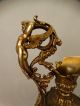 19thc Antique Victorian Winged Putti Bronzed Ram & Queen Lady Bust Mantel Ewer Metalware photo 2