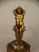 19thc Antique Victorian Winged Putti Bronzed Ram & Queen Lady Bust Mantel Ewer Metalware photo 4