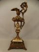 19thc Antique Victorian Winged Putti Bronzed Ram & Queen Lady Bust Mantel Ewer Metalware photo 6