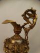 19thc Antique Victorian Winged Putti Bronzed Ram & Queen Lady Bust Mantel Ewer Metalware photo 7