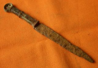 A126.  Roman Style Shaving Razor With Bronze Handle And Authentic Iron Bade photo